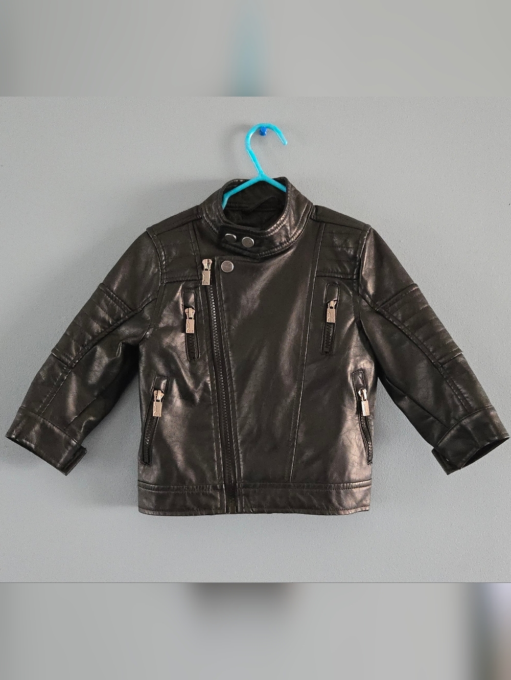 Toddler Black Faux Leather Moto Jacket 18 Month